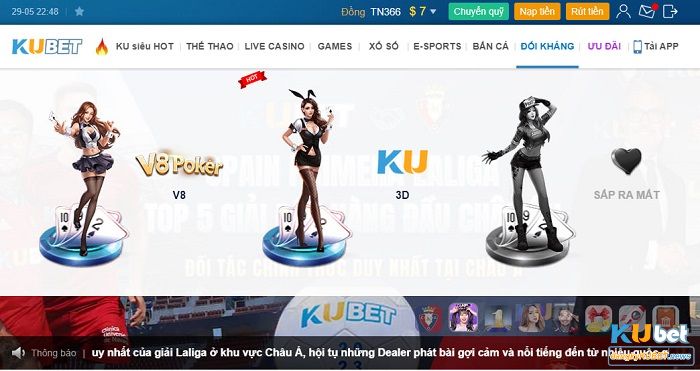 Hai sảnh cược đối kháng trong kho game Kubet