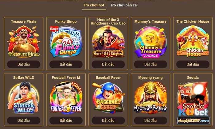 Các tựa game nổ hũ đổi thưởng nổi tiếng của Kubet AC