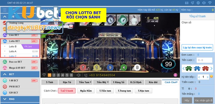 Chọn sảnh chơi lô đề để chơi 3 càng Kubet